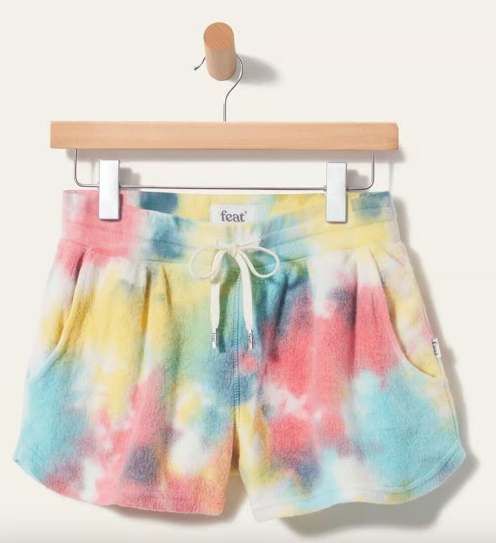 FEAT Pastel Tie Dye BlanketBlend Shorts Womens Medium NWOT